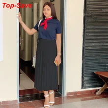 Осень, Уличная Повседневная Женская юбка, элегантная, темпераментная, белая, черная, модная, однотонная, высокая талия, плиссированная юбка, Прямая поставка