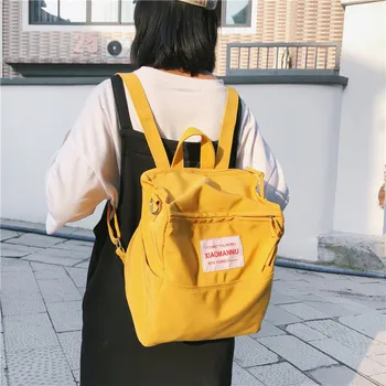 

Backpack Female 2019 New European Fashion Nylon Solid Color Student Bag Girl Large Capacity Multi-purpose Backpack Tide