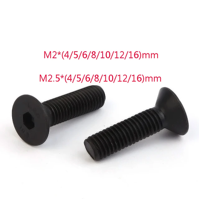 M3.5,25 mm 100 piezas M1.7 M2 M2.3 M2.6 M3 M3.5 M4 4 mm-45 mm Tornillos negros de cabeza negra Tornillos de madera autorroscantes de cabeza redonda