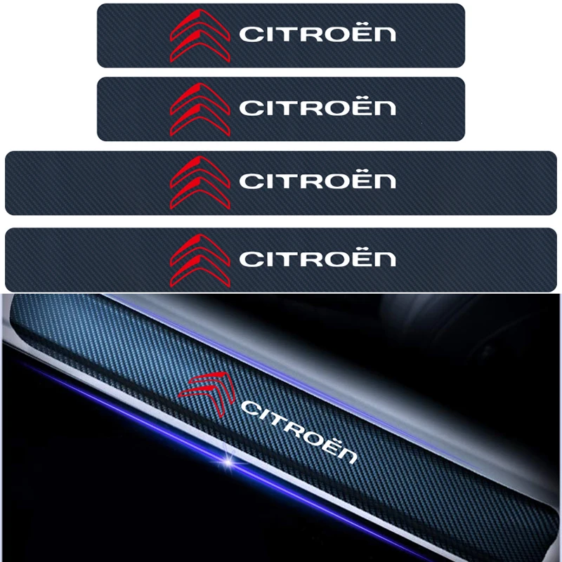 Авто-Стайлинг 4 шт. углеродного волокна порога углеродного волокна Стикеры наклейки для Citroen C4 C1 C5 C3 C6 C-ELYSEE СДС автомобильные аксессуары
