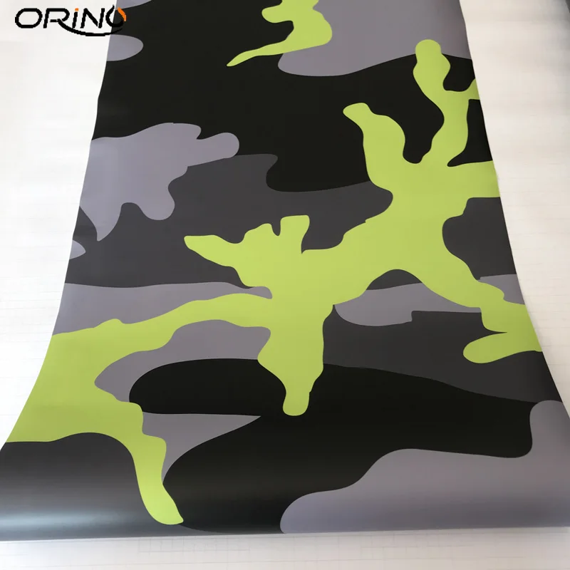 Yellow Black Camouflage Vinyl Film Sticker-3