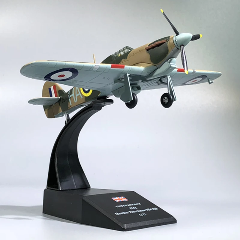 1/72 WW2 самолет британский истребитель ураган без коробки литая под давлением пластиковая модель хорошее украшение пластиковая коллекция подарок на день рождения игрушка