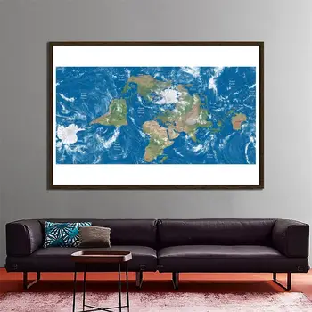 

World Map Centered On The North Pole 1:2 Non-woven Collapsible World Map For Education And Geography Research