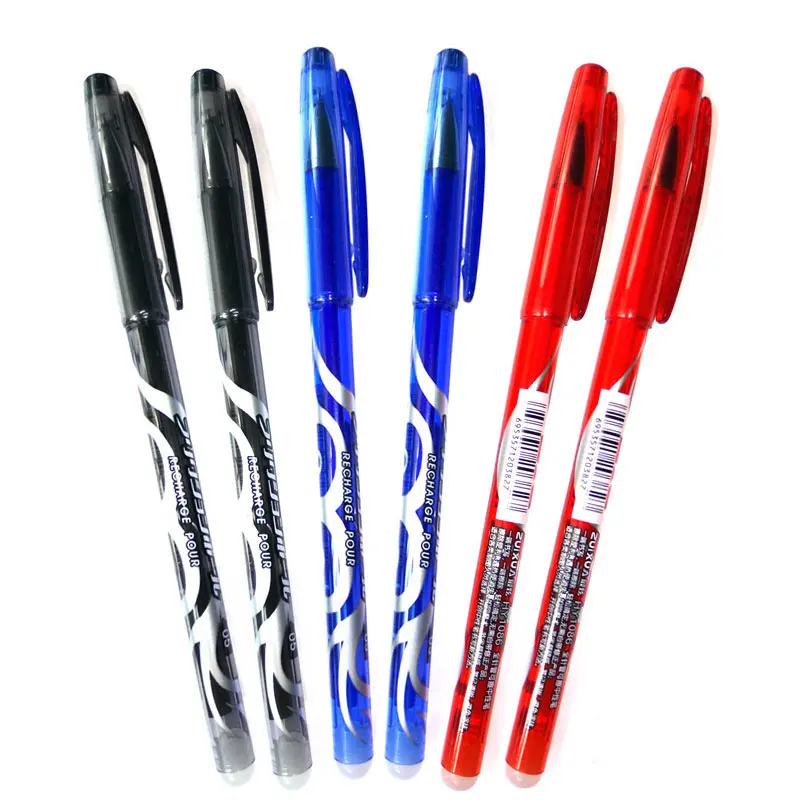 6+ 50 шт/комплект 0,5 мм стираемая гелевая ручка стирающаяся ручка с пастой штангой синий черный красный чернильная ручка школьные канцелярские Офисные инструменты для письма