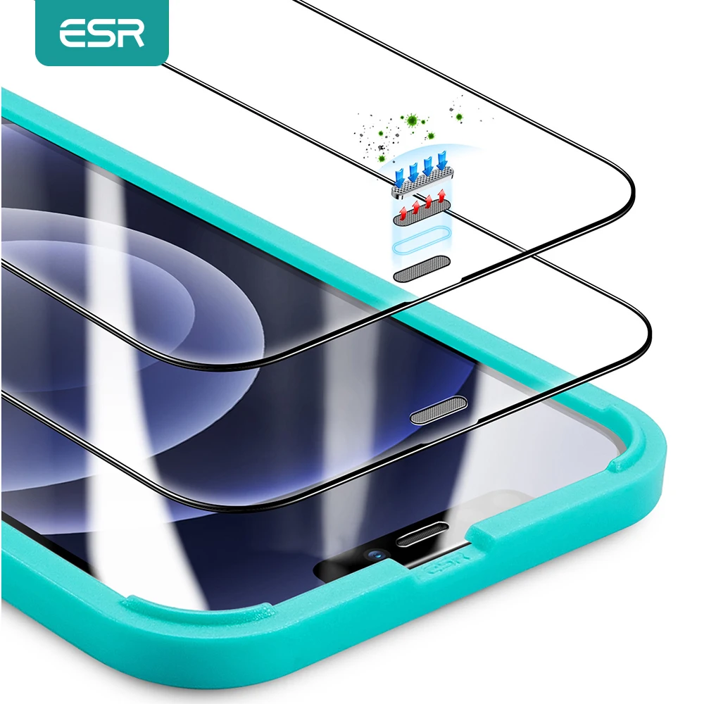 ESR Ultra-Tough Glass for iPhone 12 Pro 2pc Full Cover Tempered Glass for iPhone 12 Pro Max Screen Protectors Protective Film
