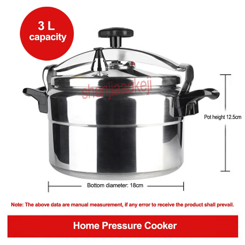 Pressure Cooker 3L Capacity Commercial Gas Cooker Explosion-proof pressure cooker Aluminum alloy Stew Pot Kitchen Cookware Home