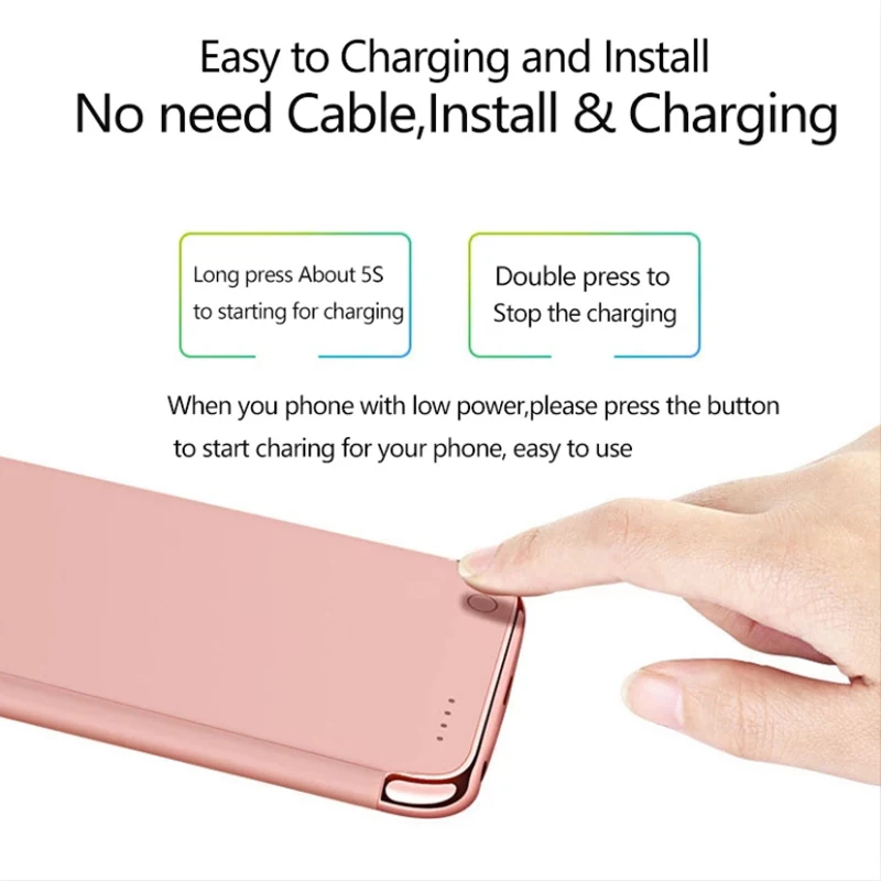 3500/4000 мАч Внешний аккумулятор зарядное устройство чехол для iPhone 6 6s 7 8 телефон батарея чехол для iPhone 6 6s 7 8 плюс телефон мощность Чехол