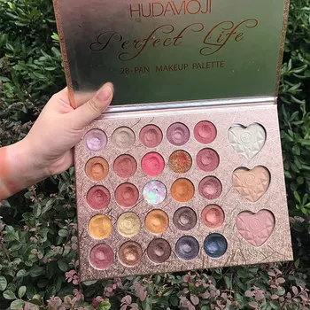 

28-color Eye Shadow Highlighter Palette Mashed Potato Wet Eye Shadow Palette Waterproof Smudge-proof Colorfast Cosmetic