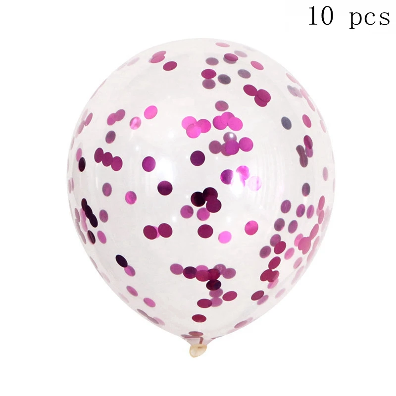 10 шт конфетти прозрачные воздушные шары из латекса цвета металлик год Рождество День рождения украшения для дома воздушные детские игрушки - Цвет: pink confetti