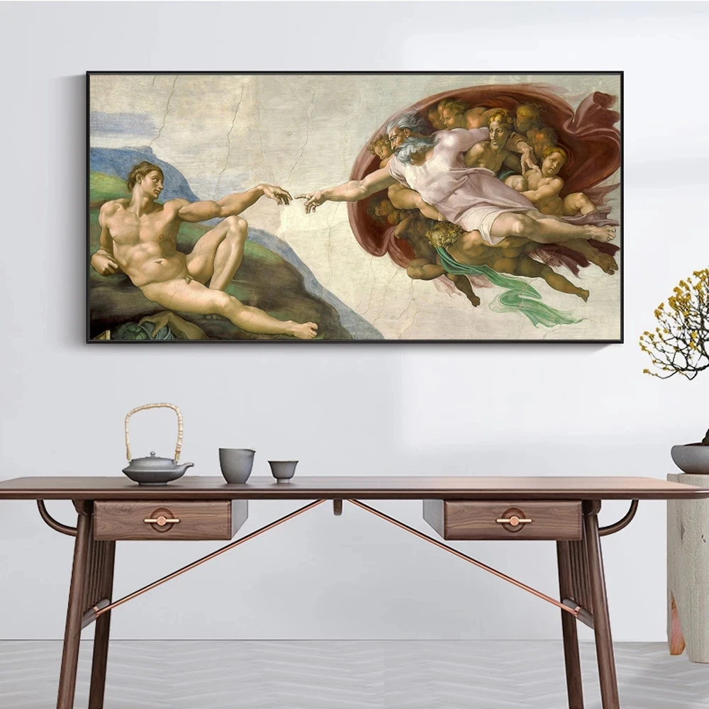 The Creation Of Adam By Микеланджело Canvas настенные картины художественные плакаты и принты