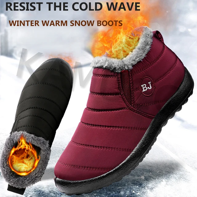 Men Boots Lightweight Winter Shoes for Men Snow Boots Waterproof Winter Footwear Plus Size 47 Slip on Unisex Ankle Winter Boots 4