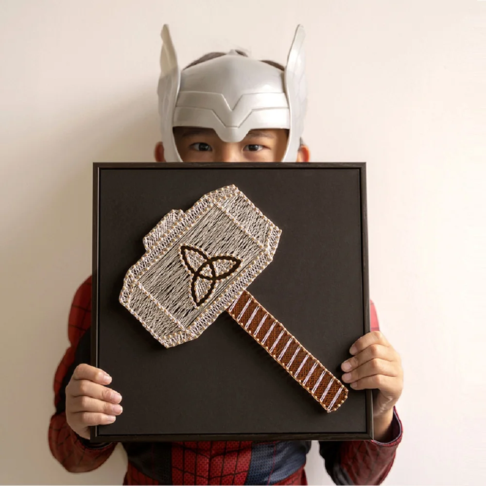 3D пряжа картина струна рисунок струна искусство декомпрессии родитель-ребенок DIY ручной работы материал посылка детский подарок супер герой
