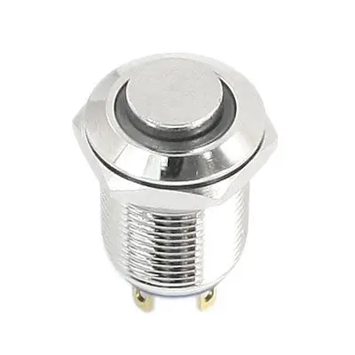 

Red LED Light SPST 4 Pins 12mm Thread Dia Momentary Metal Push Button Switch