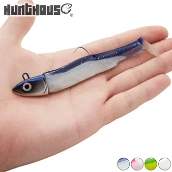 

hunthouse soft lure black minnow soft bait fishing equipment fishing sea 12g 90mm 5g 70mm with jig head