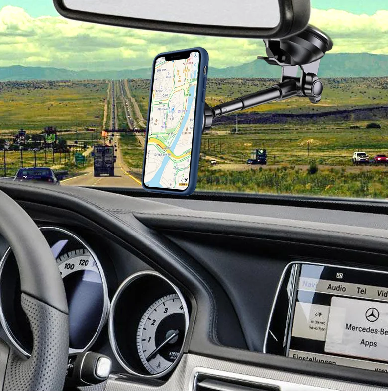 Телескопический магнитный держатель для телефона для iPhone 11 Pro Max X 8 7 Plus, универсальный автомобильный держатель для телефона на лобовое стекло, крепление на приборную панель