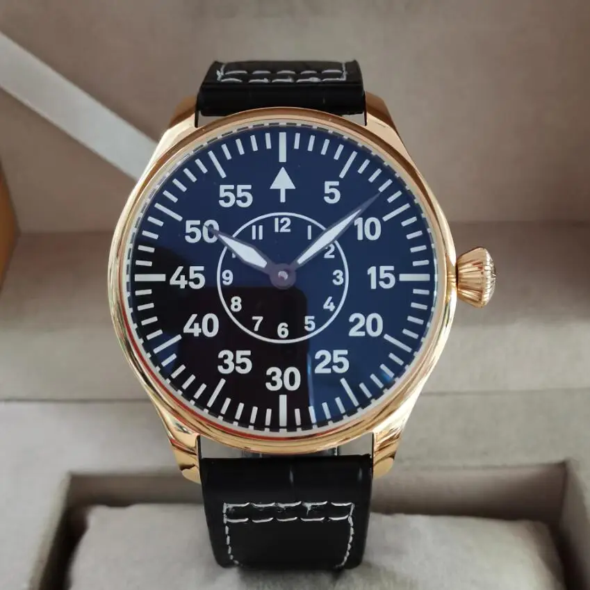 GEERVO без логотипа золотые 44 мм pilot No second hand C3 Супер Светящиеся ST3600 механические