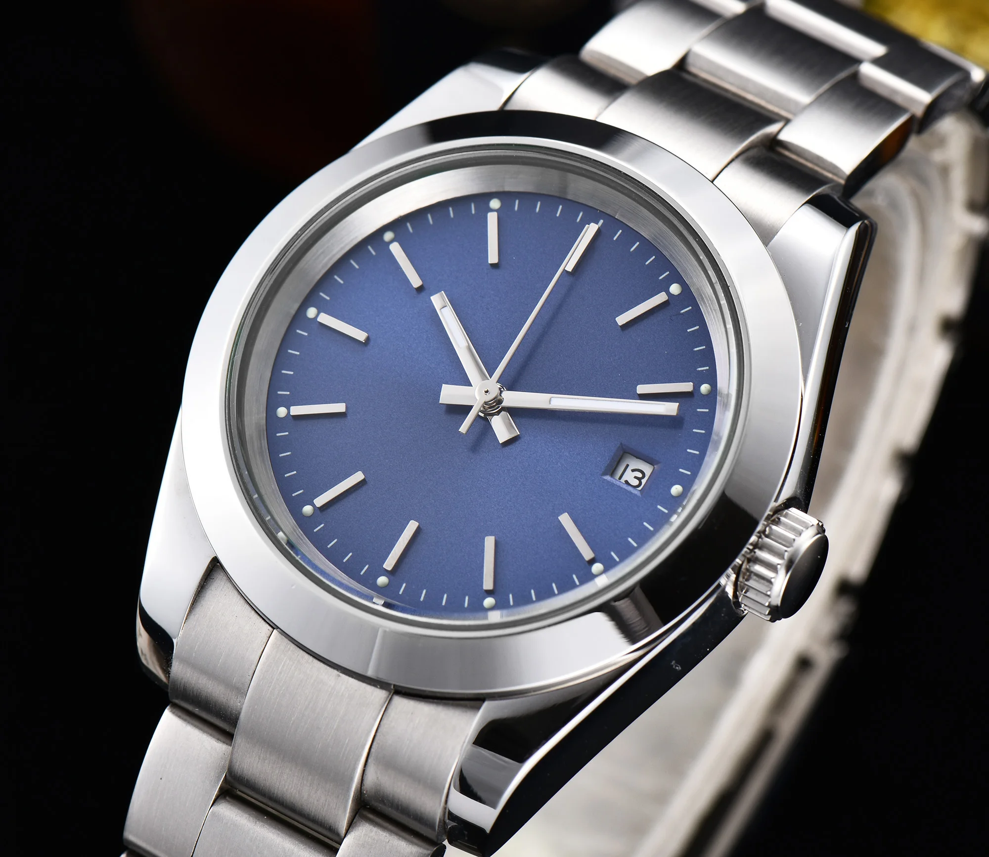Новинка автоматические Модные мужские часы Aik светящиеся руки oyst 39 мм полированный твердый стальной корпус минеральное стекло браслет A22