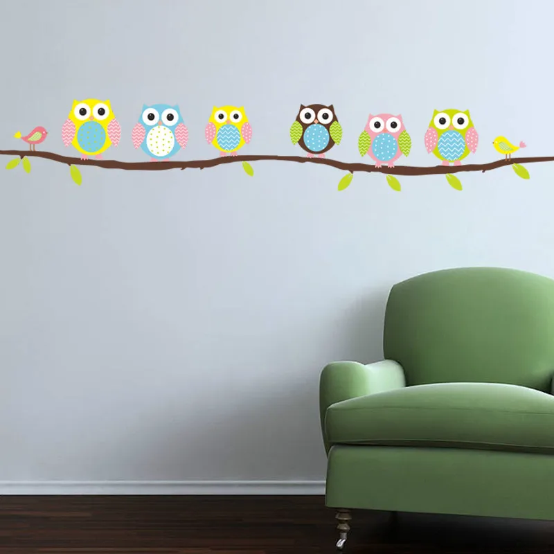 Cartoon Owlet Decorative Wall Stickers For Kids Nursery Rooms Decorations Home Animals Owl PVC Decor Mural Wall DIY Art Decals