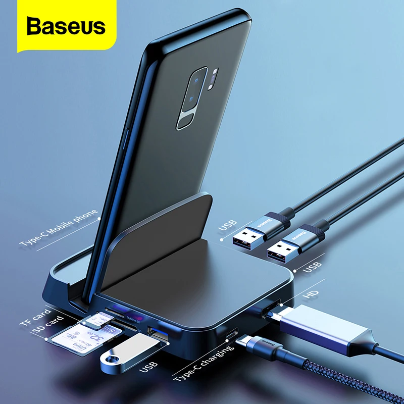 Baseus-usb type cハブドッキングステーション,samsung s20 s10 dex pad USB-C用,hdmi互換,usb  3.0ハブ,sdtfカード,pdアダプター