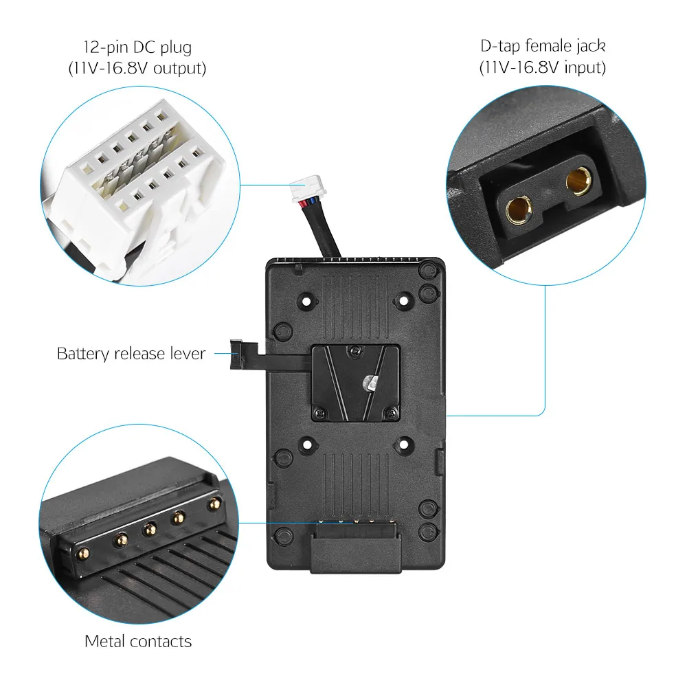 BMD URSA V-Mount V-Lock Батарейная пластина адаптер 11 V-16,8 V источник питания для Blackmagic URSA Mini 4K 4,6 K Mini Pro видеокамеры