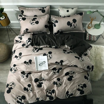 

Disney Mickey Minnie Mouse Bedding Set Queen King Size Bed Sets Children Boys Girls Comforter Duvet Cover Pillow Case Flat Sheet