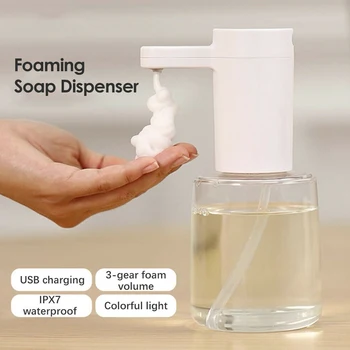 

Rechargeable Disinfection School Leakproof Home Hotel With Colorful Light No Touch Refillable Soap Dispenser Automatic Sensor