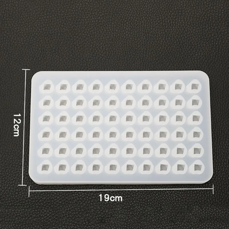 DIY Crystal UV Epoxy Mold 60 Grid Ice Cube Mould Irregular Jewelry Pendant Diamond Silicone Molds