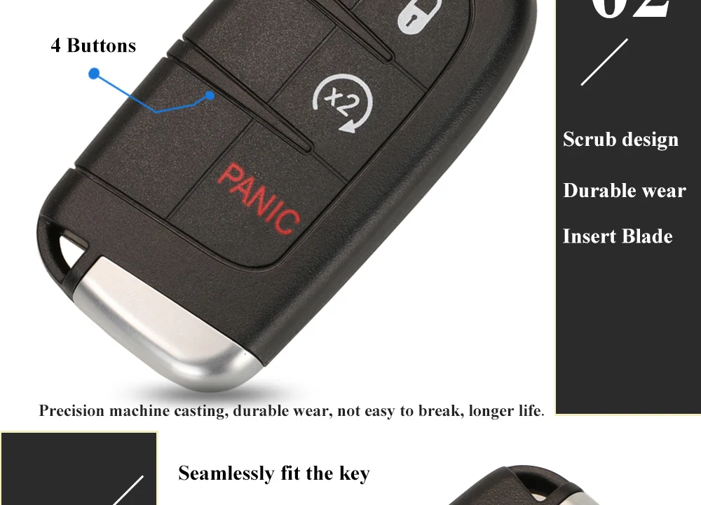 Keyforkess 50 pz 433MHz ID46 Smart Remote Car Key Fob per Dodge Charger Journey Challenge Dart Durango Chrysler 300C M3N-40821302 - He1e51829a54d48908c8bf56f0393dd9aW