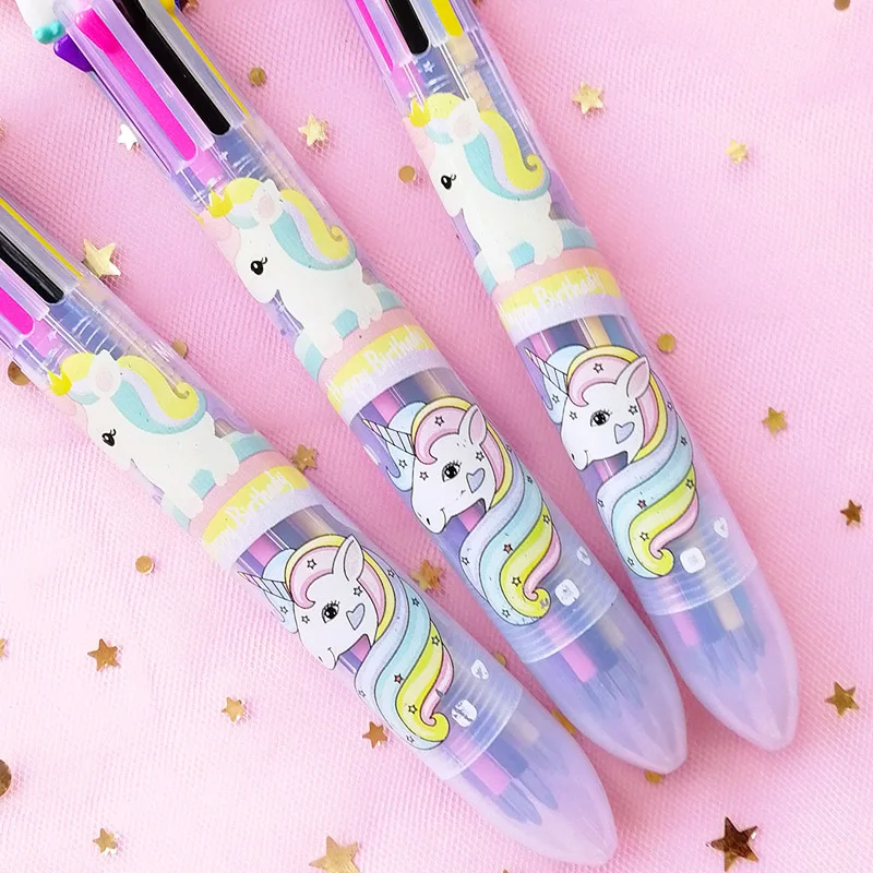 1 шт. Милая 8 Цветов шариковая ручка с рисунком единорога Kawaii мультяшная