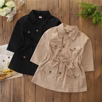 

2020 Fashion Infant Baby Girls Boys Kids Jacket Coat Solid Single Breasted Jacket Autumn Winter Warm Children Tops 2-7Y