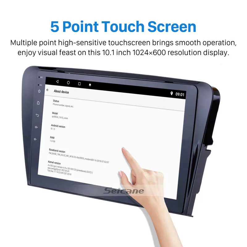 Flash Deal Seicane Android 9.0 10.1 inch HD 1024*600 Touch Screen Car Radio For 2015 2016 2017 SKODA Octavia (UV) GPS Navigation Bluetooth 2