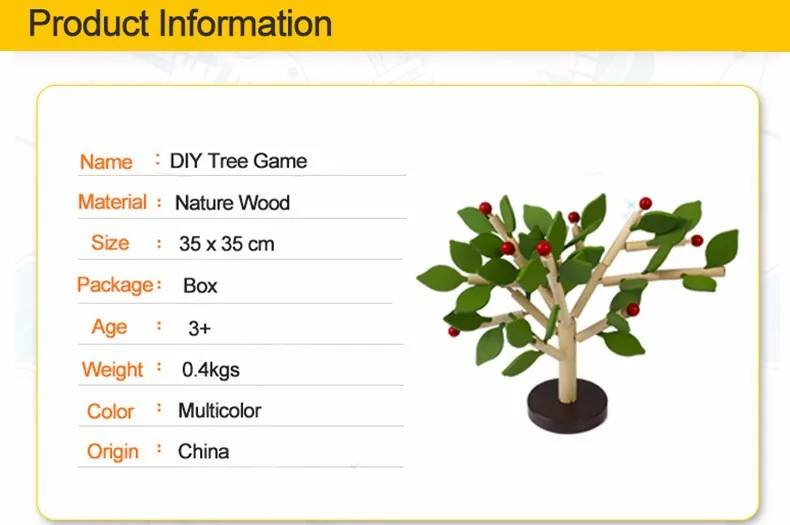 Деревянные сборные строительные блоки с листьями дерева интерактивная игра Соединительная Игрушка Дети Обучающие игрушки Монтессори для детей