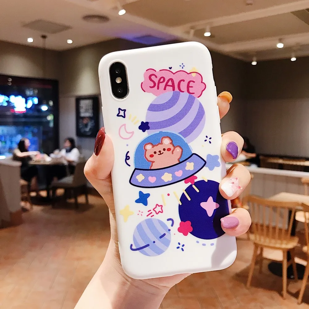 

Cartoon couple style with stand case For 11 Pro Max XR XS Max XS for iPhone 7 8 plus waterproof and fall resistant soft shell