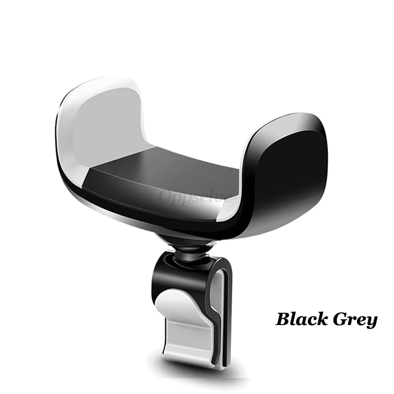 Black Grey Oppselve Car Phone Holder Bracket for Samsung S10 9 8 Rotatable Cellphone Stand Car Air Vent Mount Navigation Support for Phones - Color: Black Grey