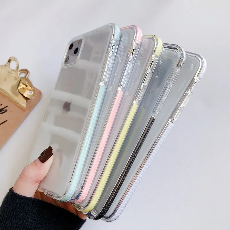 Модный Ультратонкий Прозрачный чехол для iphone 7 8 Plus X XS Max XR 11 Pro цветной бампер
