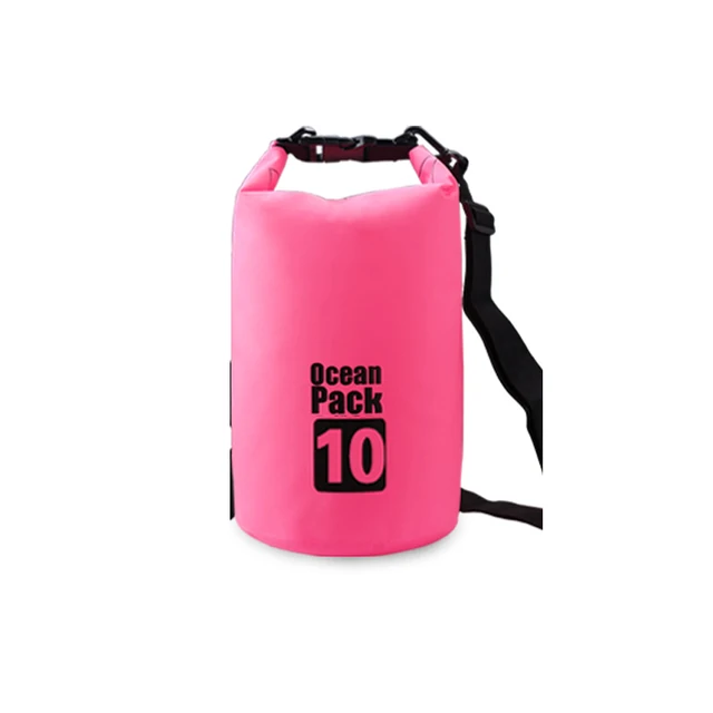 PVC Waterproof Bag 5L 10L 20L Outdoor Swimming Bag Diving Compression Storage  Dry Bag For Man Women Kayaking Backpack Pink 20L