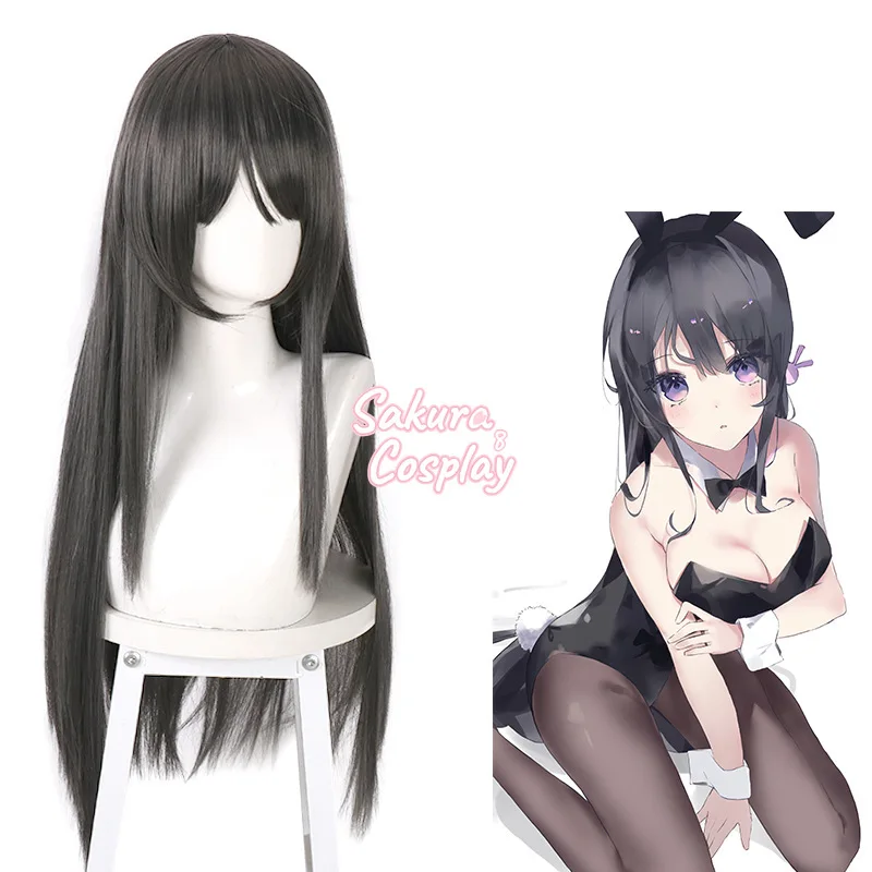 

Anime Puella Magi Madoka Magica Akemi Homura Cosplay Black Long Straight Heat Resistant Synthetic Hair Halloween Party + Wig Cap