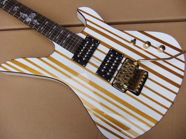 Оптовая продажа новая гитара Schecter Модель гитары в белом с золотой полосой