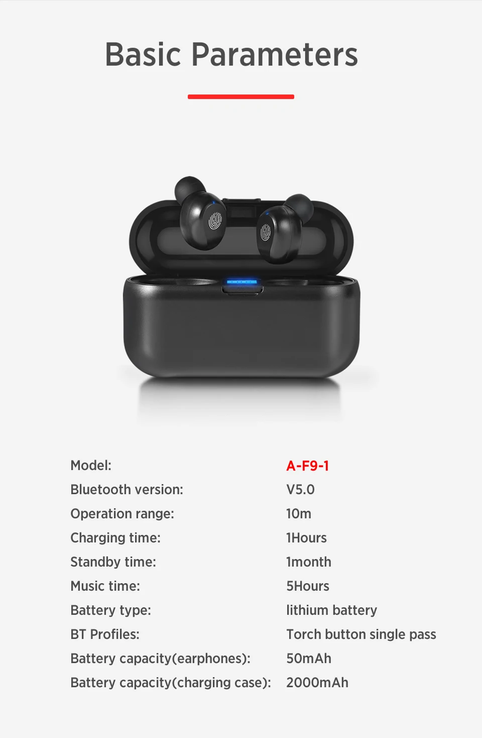 TWS Беспроводная Bluetooth 5,0 гарнитура F9 HIFI HD вызов Спорт бег наушники светодиодный дисплей с 2000 мАч Мобильная мощность с микрофоном