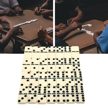

28pcs For Kids Funny Travel Portable Dot Double Six Dominoes Set Entertainment Chess Game With Box Gift Classic Toy Traditional