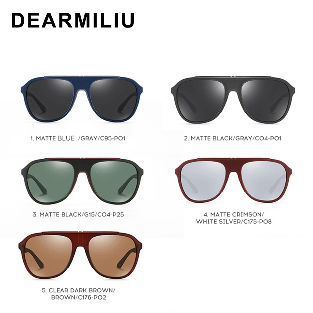 DEARMILIU, новинка, солнцезащитные очки, мужские, поляризационные, модные, для улицы, для вождения, солнцезащитные очки, Ретро стиль, большая оправа, oculos de sol masculino 3309