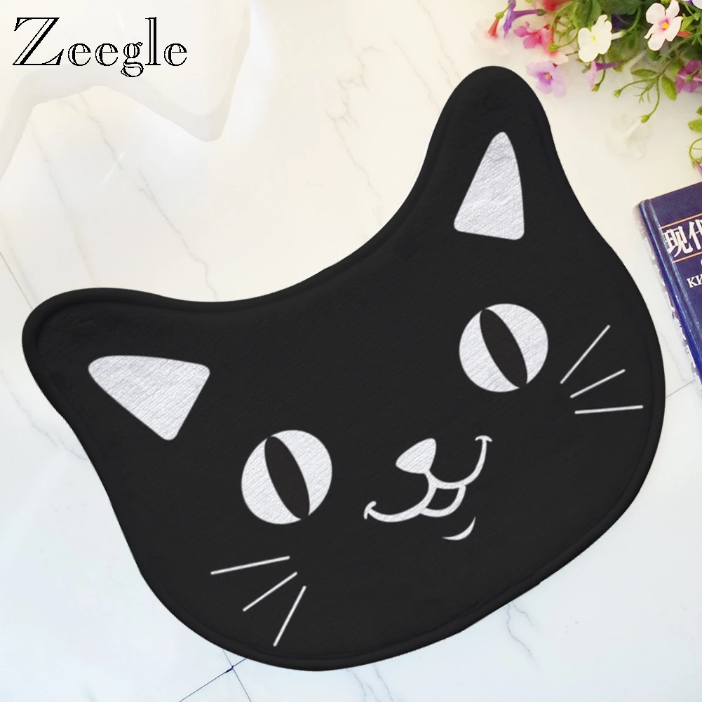 Zeegle коврик для двери с мультяшным котом, коврик для пола, забавный домашний Коврик для двери, коврик для входной двери, Противоскользящий коврик для ног, декор для детской комнаты, коврик для ног, фланелевый ковер