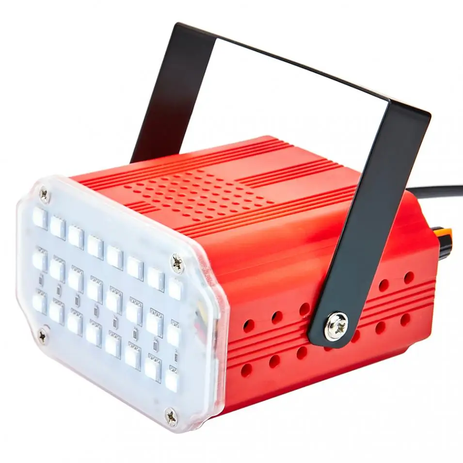 24 LED 6W Stage Effect Light Flashing Colorful Remote Sound Activated Disco Lights for Festival Parties/Wedding/KTV/Christmas