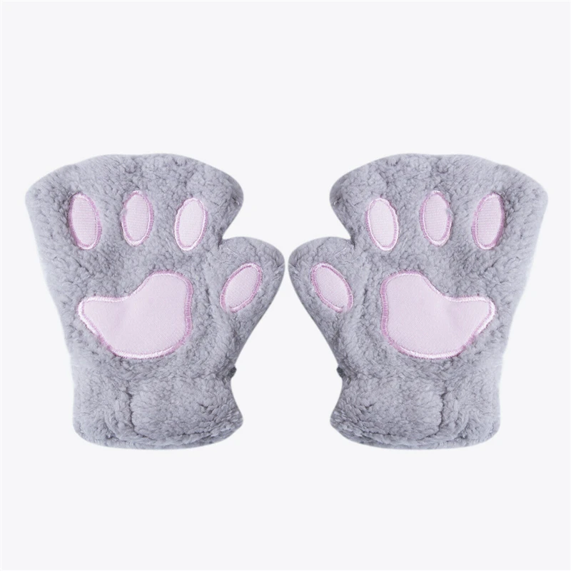 Мультфильм Медведь прекрасные перчатки новые женские медведь кошачья лапа с когтями рукавица плюшевая перчатка костюм теплая зимняя половина пальца