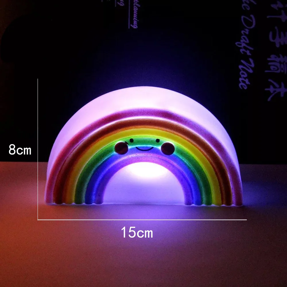 Rainbow Детские светодиодный ночной Светильник для детей Единорог Moon облако звезда Радуга детские игрушки для сна светильник-Набор для творчества, обучающая игрушка для детей детский стол лампы для дома - Цвет: Rainbow