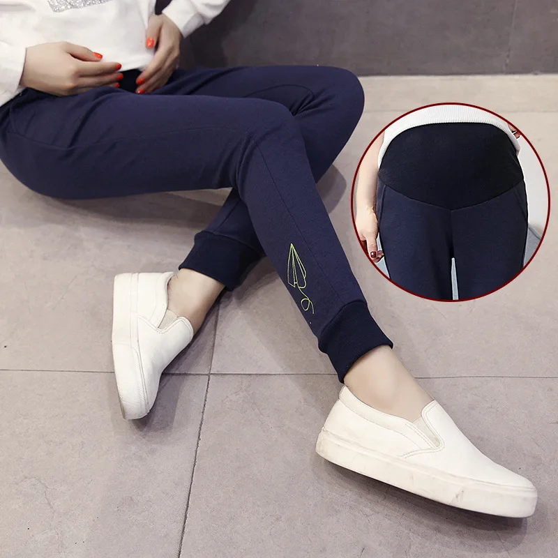 

Maternity Clothes 2019 Autumn New Style Fashion Embroidery Beam Leg Outer Wear Loose-Fit Pregnant Women Abdominal Support Casual