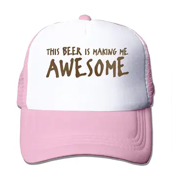 

TSDFCThis Beer is Making Me Awesome Mesh Baseball Cap Unisex Trucker Style Hat Pink