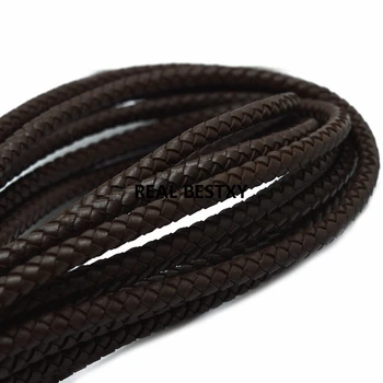 

2m/lot approx 5mm brown Genuine Cow Leather Cord Bracelet Necklace Findings Leather Rope String DIY Jewelry Accessories leather