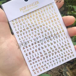 1Pcs New Roman 26 English Alphabet Number 3D Self-adhesive Nail Art Decal Sticker Word Small Letter Nail Tattoos Decal Stickers