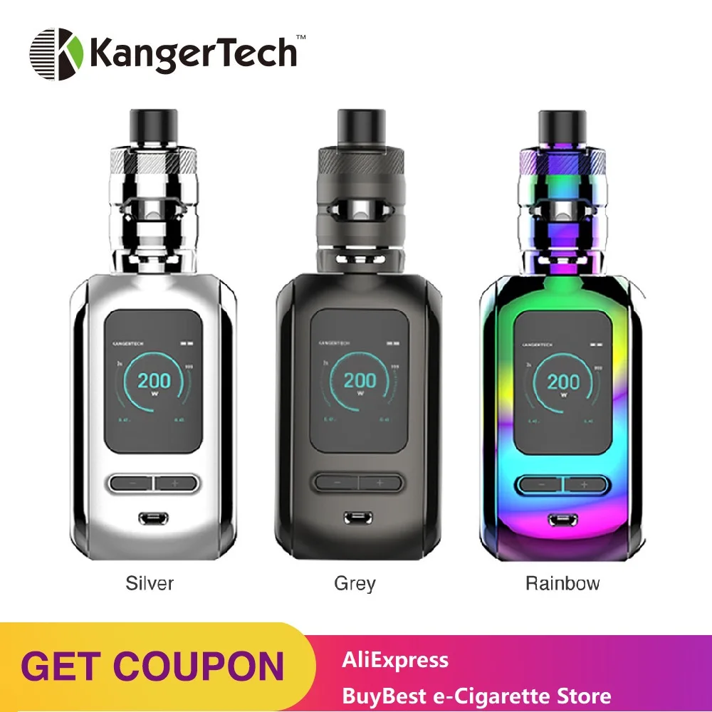 100% оригинал Kangertech Ranger 200 Вт TC комплект с танком 3 8 мл без 18650 батареи vape box mod max Kit vs